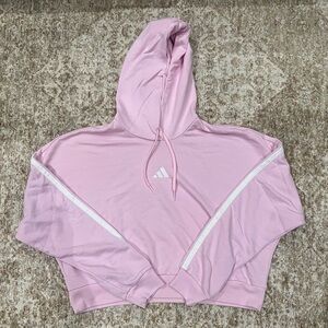 Adidas Pink Cropped Hoodie